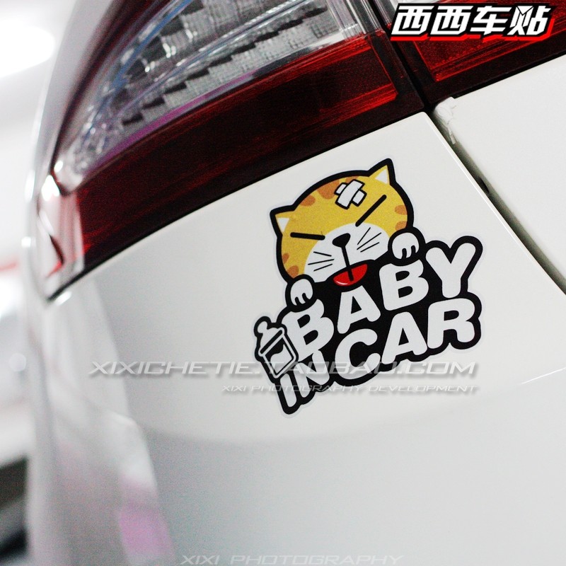 Stiker Decal Motif Gambar Bayi Kucing Lucu Untuk Dekorasi Mobil