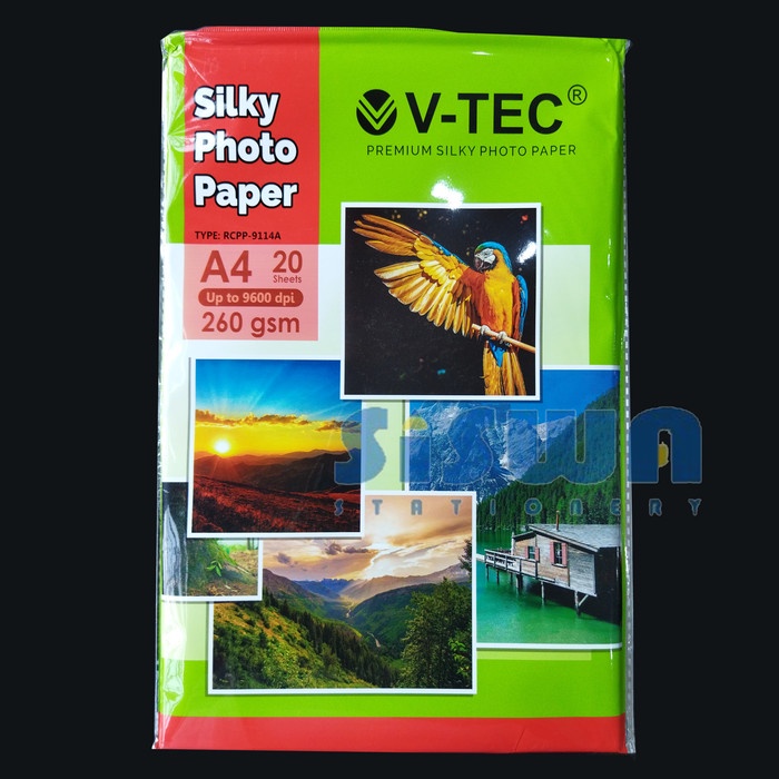 

(DISKON TERMURAH) V-TEC SILKY PHOTO PAPER A4 260GSM