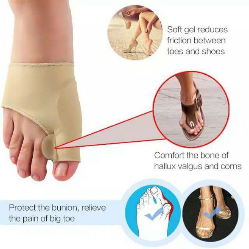 Alat Terapi Sleeve Korektor Tulang Jempol Bunion Bengkok Hallux Valgus Orthotics Sepasang