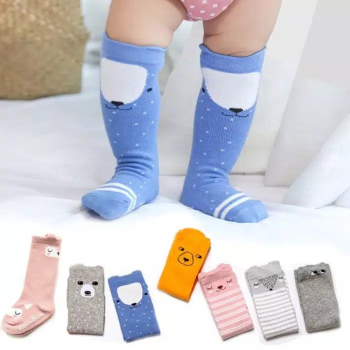 KAOS KAKI KOREA BAYI LUCU PANJANG SELUTUT PREMIUM ANTI SLIP