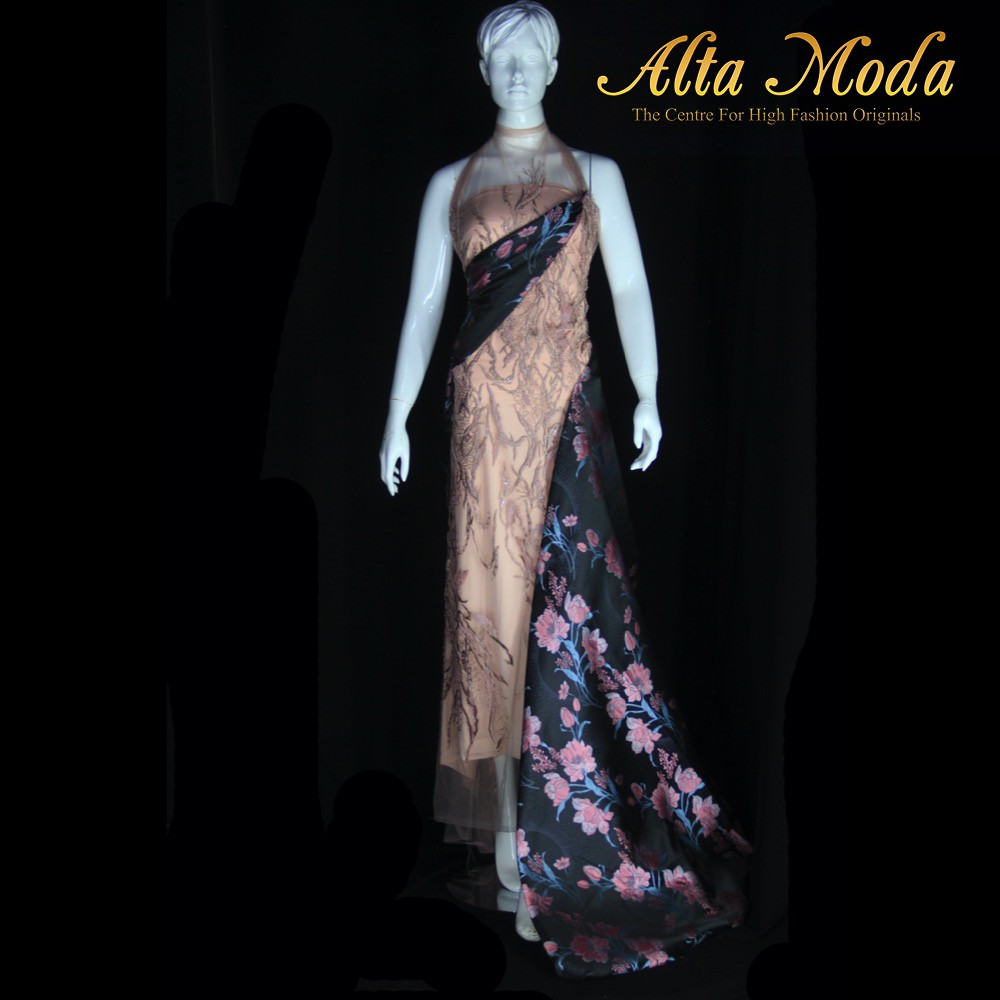 

Alta Moda Kain Jacquard Lurex Motif Bunga Dusty Pink - Hitam (1M)