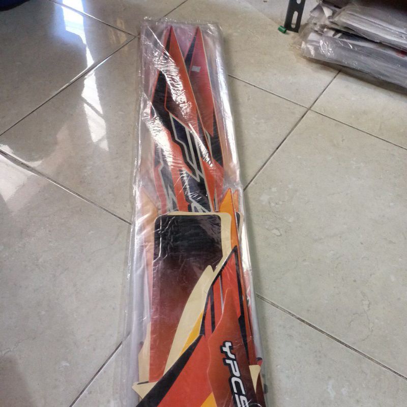 striping stiker les body fiz r 2003 orange