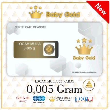 Baby Gold Emas Mini 0,005 gram Logam Mulia 24 Karat