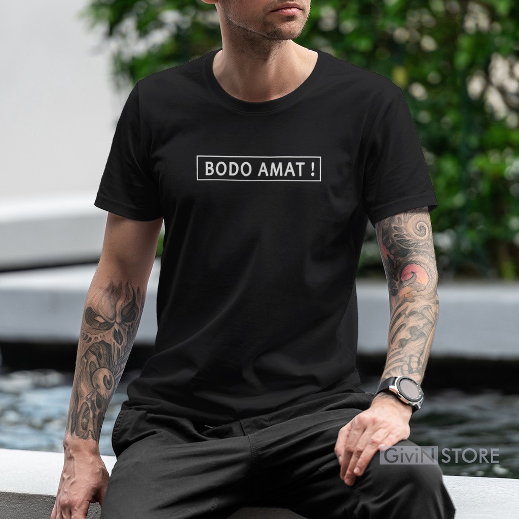 Baju Distro Bandung Premium Kata  BODO AMAT Cotton Combed 
