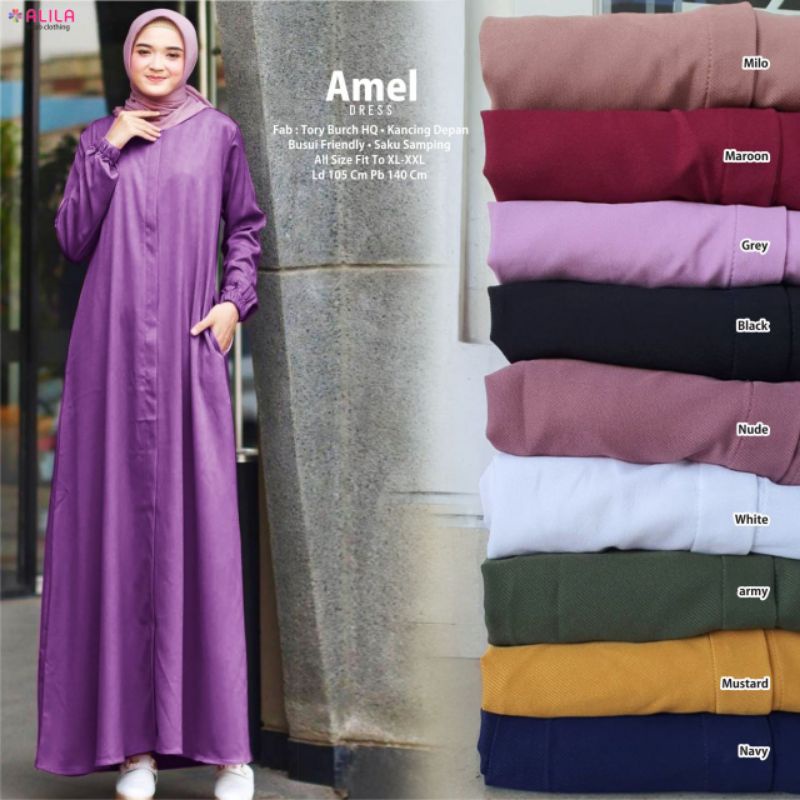 AMEL DRESS MAXY / GAMIS MAXY POLOS ORIGINAL BY ALILA