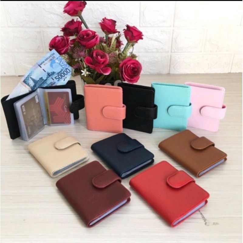 DOMPET KARTU KANCING POLOS / DOMPET KARTU PRIA WANITA