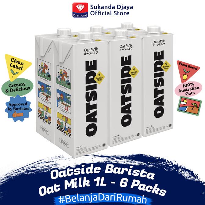 

(BISA COD) Oatside Barista Oat Milk 1L - Susu Oat Gandum Lactose 6 Pcs DISKON Kode 460