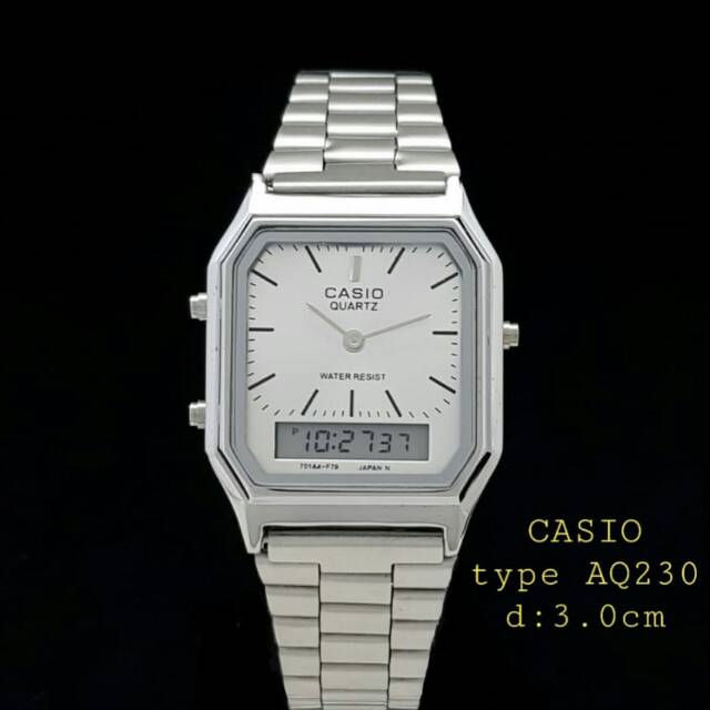 Jam tangan wanita casio AQ 230 dual time