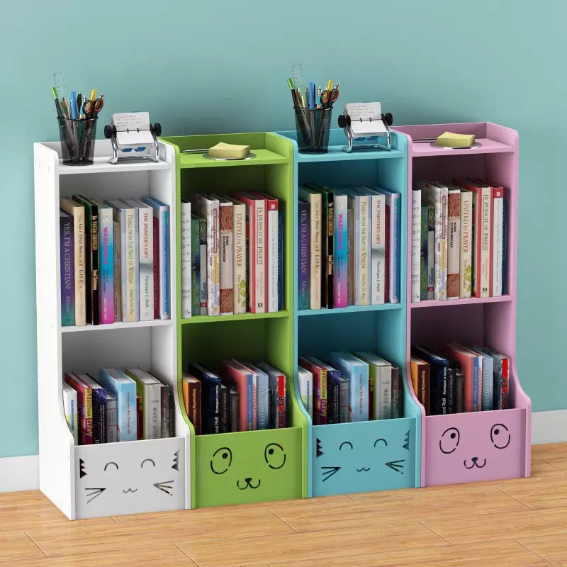 rak buku vintage  lemari buku minimalis panda - PUTIH