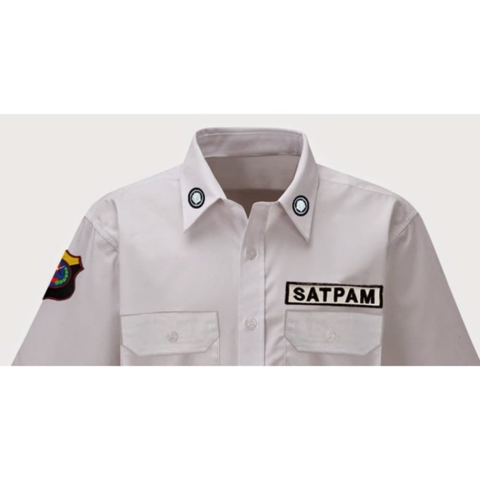 fashion Baju Setelan Seragam PDH Security / Satpam Putih Biru murah    Termurah