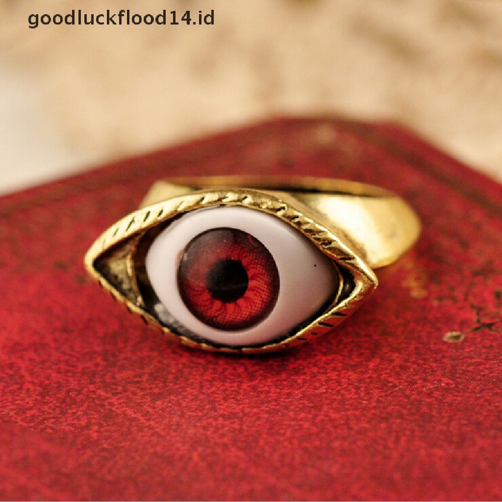 [OOID] Women New Fashion Vintage Retro Rings Punk Gothic Exaggerated Vampire Eye Rings ID