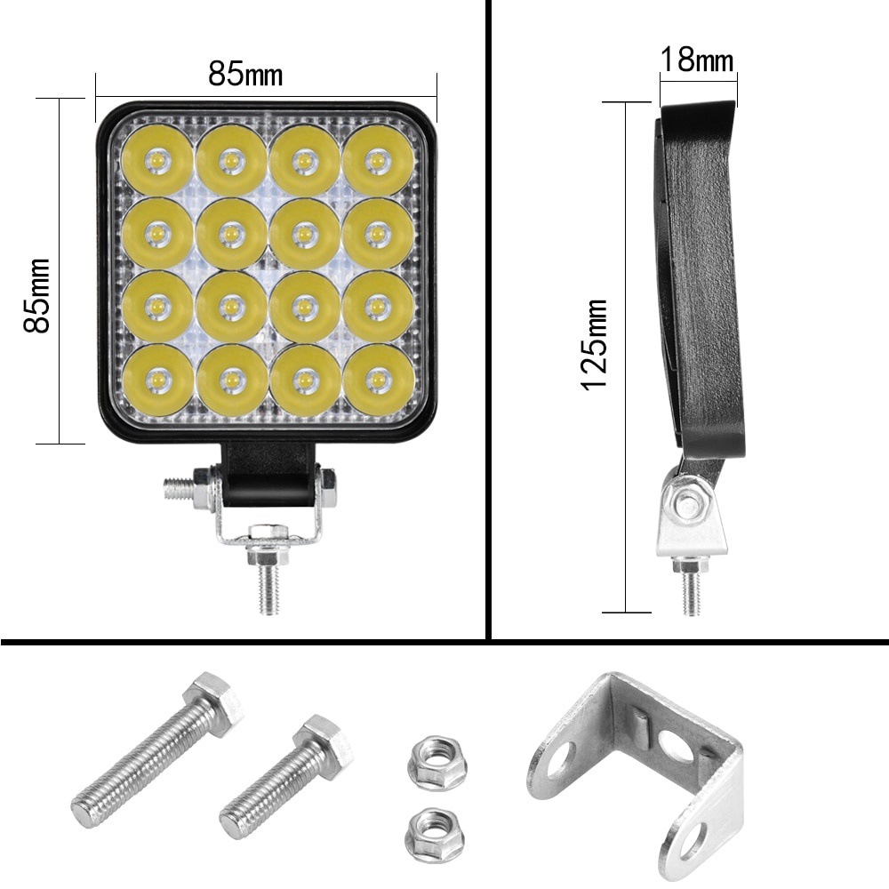 Lampu Led Bar 48w 16barra 12v 24v Untuk Mobil Suv Atv Traktor Perahu Truk 4x4