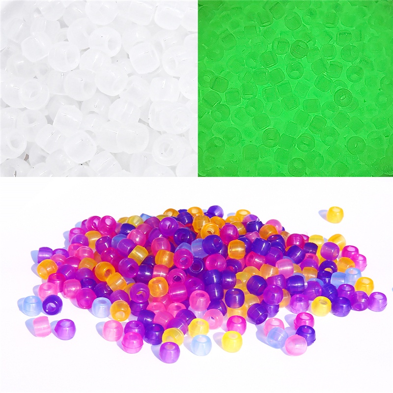 100 Pcs 6x8mm UV Manik-manik Multi Warna Mengubah UV Reaktif Akrilik Ember Manik-manik Menyala dalam Gelap Gelang Anting-Anting Perhiasan Bakat