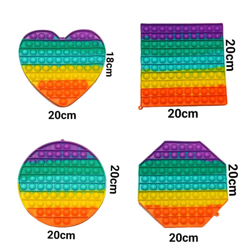 POP IT Fidget Toy mainan untuk penghilang stres pada anak Push bubble toy READY-Rainbow Jumbo 1pc
