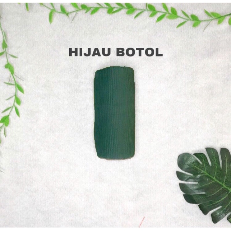PASHMINA PLISKET LIDI  {90 X 180} AZARA-HIJAU BOTOL