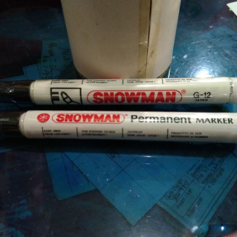 

spidol permanen Snowman G-12 warna hitam