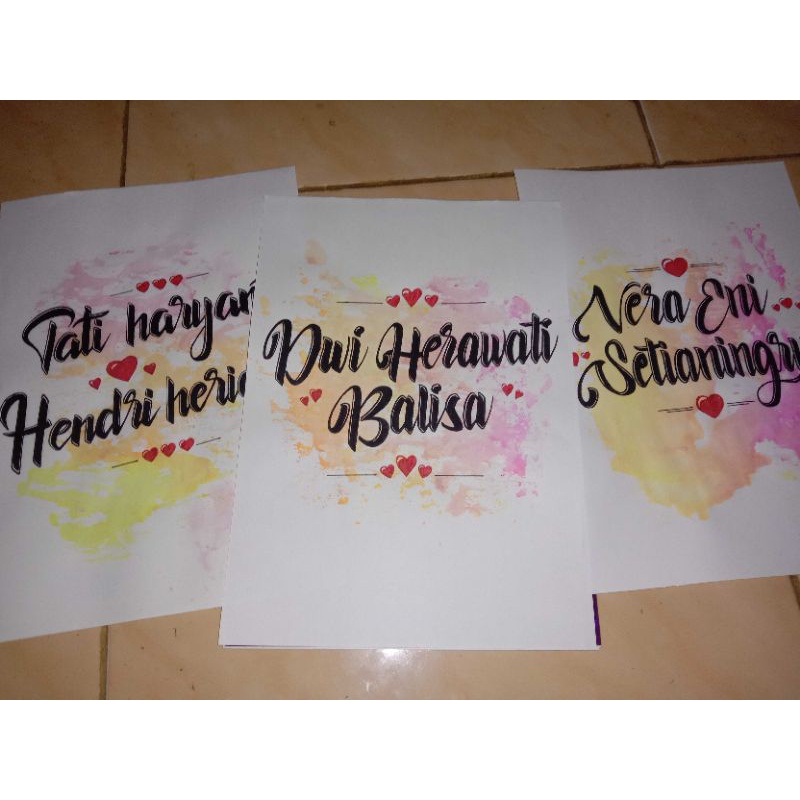 

GAMBAR NAMA [COSTUM] LETTERING A4 MURAH 100% HANDMADE bisa request