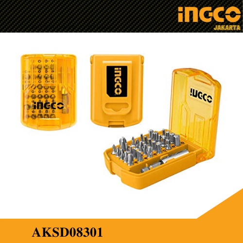 Mata Bor Obeng Plus Minus 30 Pcs Screwdriver Bits Set INGCO AKSD08301