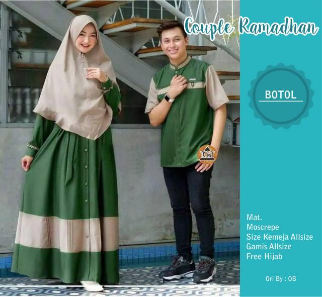 GAMIS SYARI BATIK COUPLE MANGGAR, PADI,SEKAR,CANTIK,KUBIS,KIPAS,DAUN,KUPU,NADINE,GENDIS