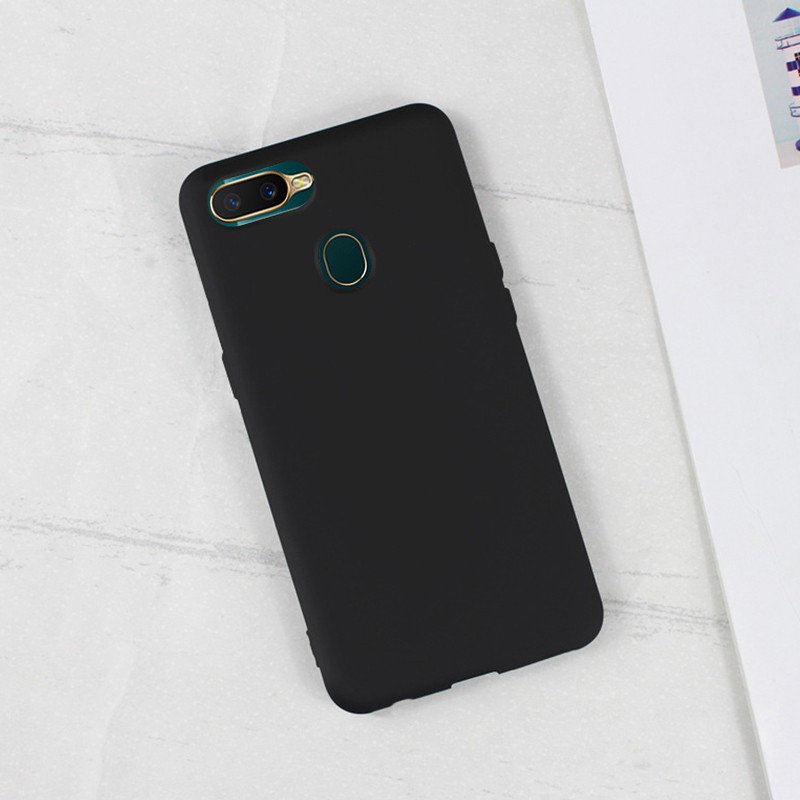 Jelly Black Case Matte Oppo A7. A12. A5S. F9