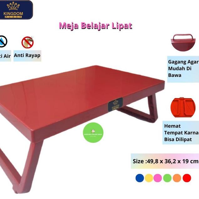 Update - Kingdom Meja Lipat Belajar Anak Lesehan Makan Ngaji Lap Desk Plastik ,,