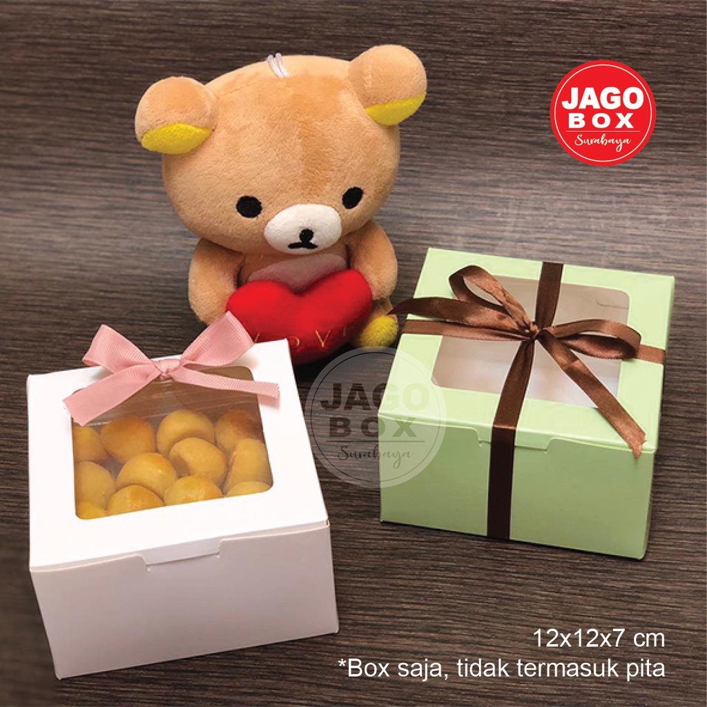 BOX KOTAK DOS KUE SNACK DESSERT SOUVENIR 12 x 12 x 7cm + MIKA PUTIH