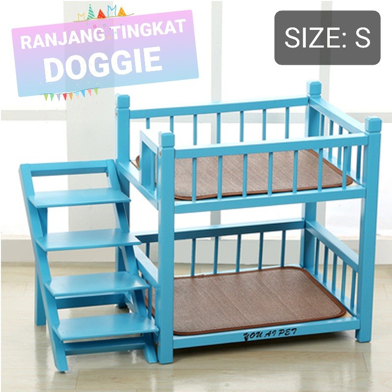 AH Dog Bunk Bed Ranjang Kayu Tingkat Anjing Tempat Tidur Anjing Tingkat