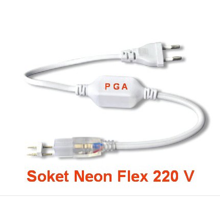 Kabel Colokan Soket Socket Jack Lampu NEON FLEX LED Selang Strip 220V