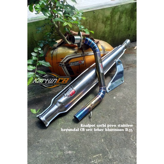 Knalpot corbi full stainless press begundal CB original suara plorrr klokooorr2 bisa jg set ddukan k