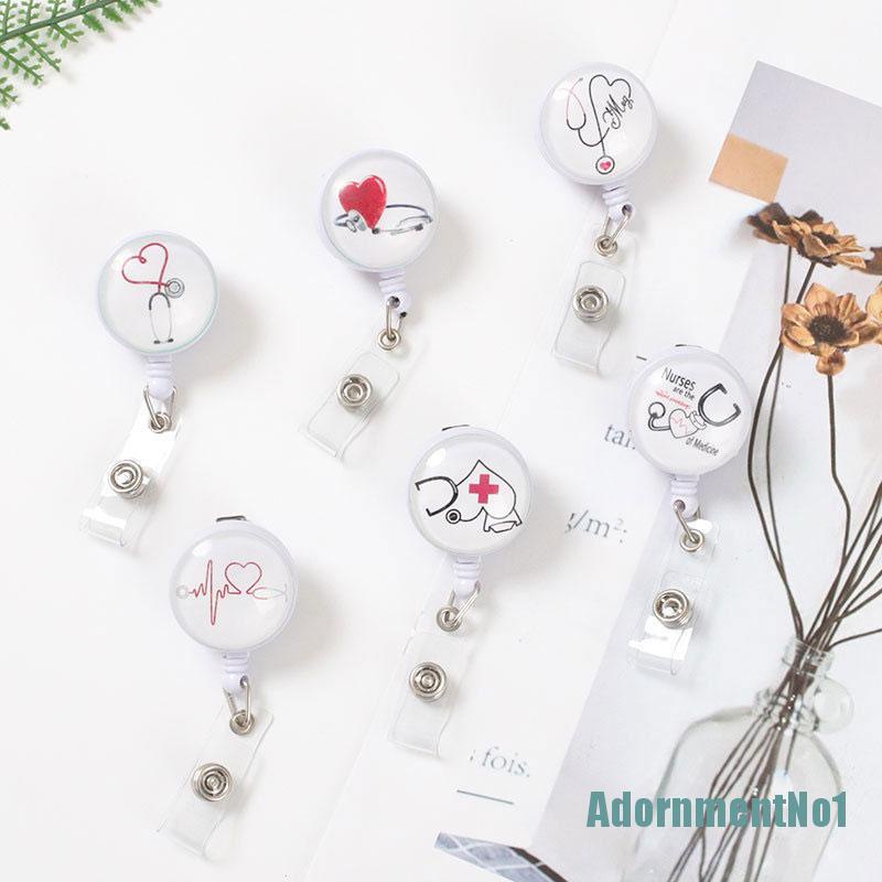 (AdornmentNo1) Badge Reel Retractable Dengan Klip Ikat Pinggang Untuk Kartu ID / Dokter / Perawat