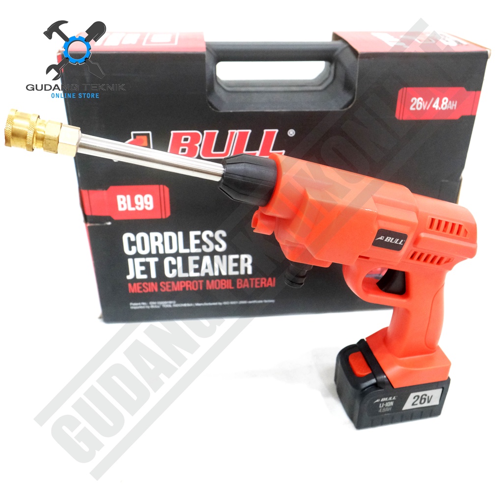 Jet Cleaner CORDLESS BULL BL99 26V / Mesin Cuci Motor Mobil BATERAI BL 99 BULL