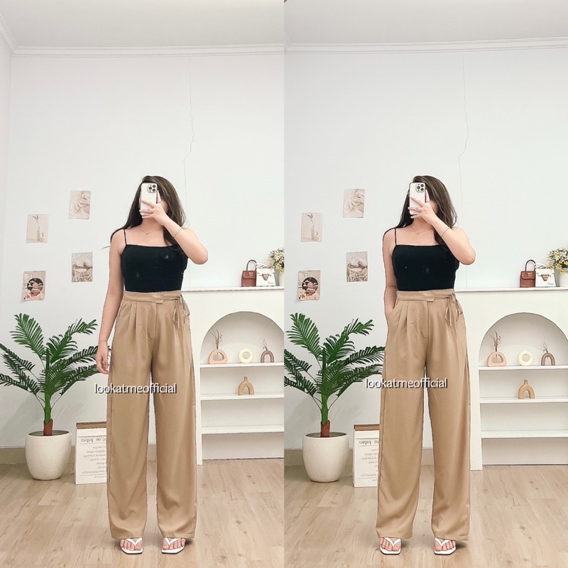 lookatmeofficial • Michaela Pants - Celana Kulot Highwaist Casual Polyester