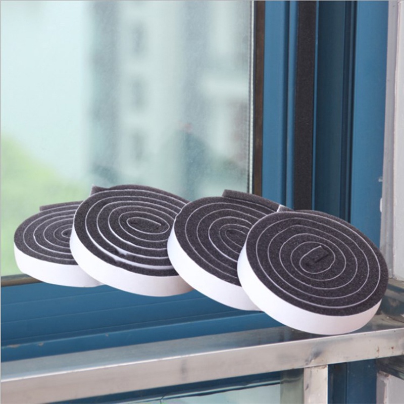 4rolls/set Foam Seal Tape Self-adhesive Door Window Sealing Strip Wind-proof Sound Insulation Tape Weather Stripping Strip