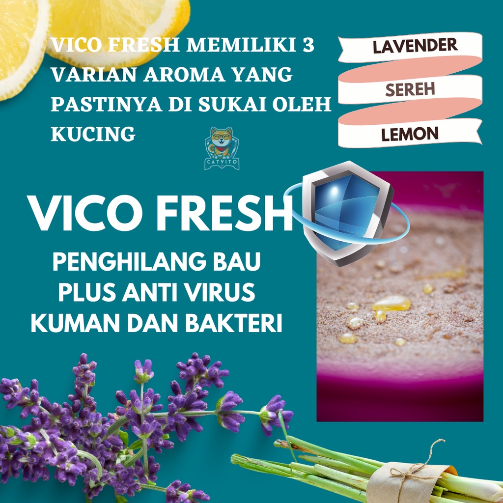 VICO FRESH Spray Penghilang Bau Kotoran Kandang Kucing Pup Pipis Pet Odor Remover Anti Bakteri Disinfektan