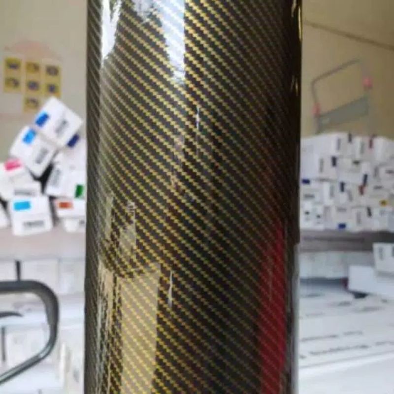 STIKER KARBON/CARBON 2D GLOSSY/CARBON GOLD