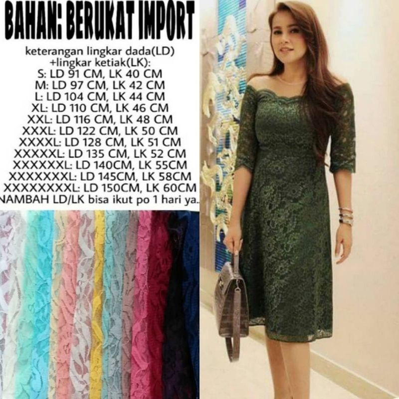 ld 150 cm vina dress brukat pesta Jumbo Bigsize