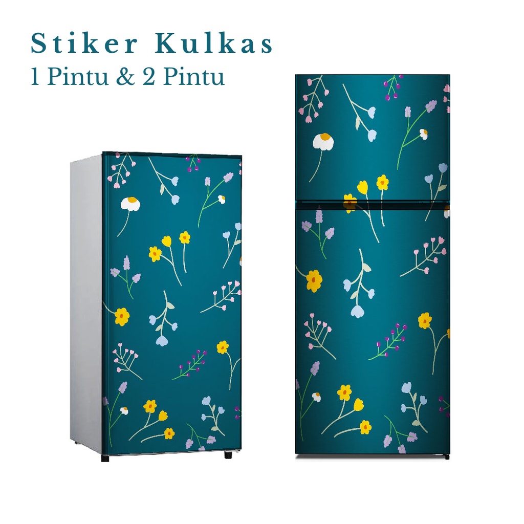 Stiker Kulkas 1 Pintu dan 2 Pintu motif Bunga Kode B-A4 - FM