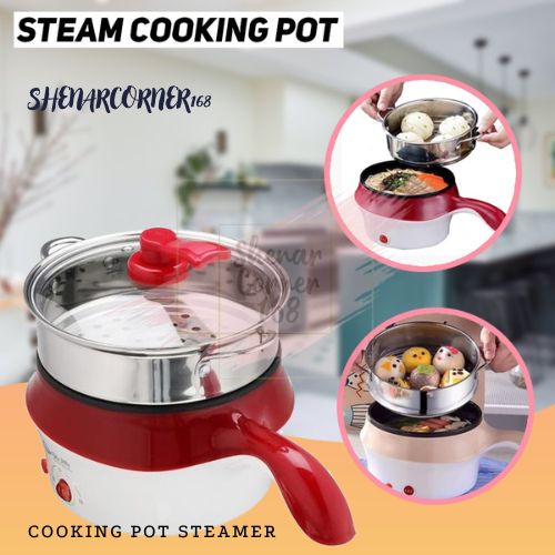 SHENAR PANCI LISTRIK WAJAN KUKUS ELEKTRIK/FRYING PAN PORTABLE/ELECTRIC COOKING POT WITH STEAMER, SHENARCORNER168