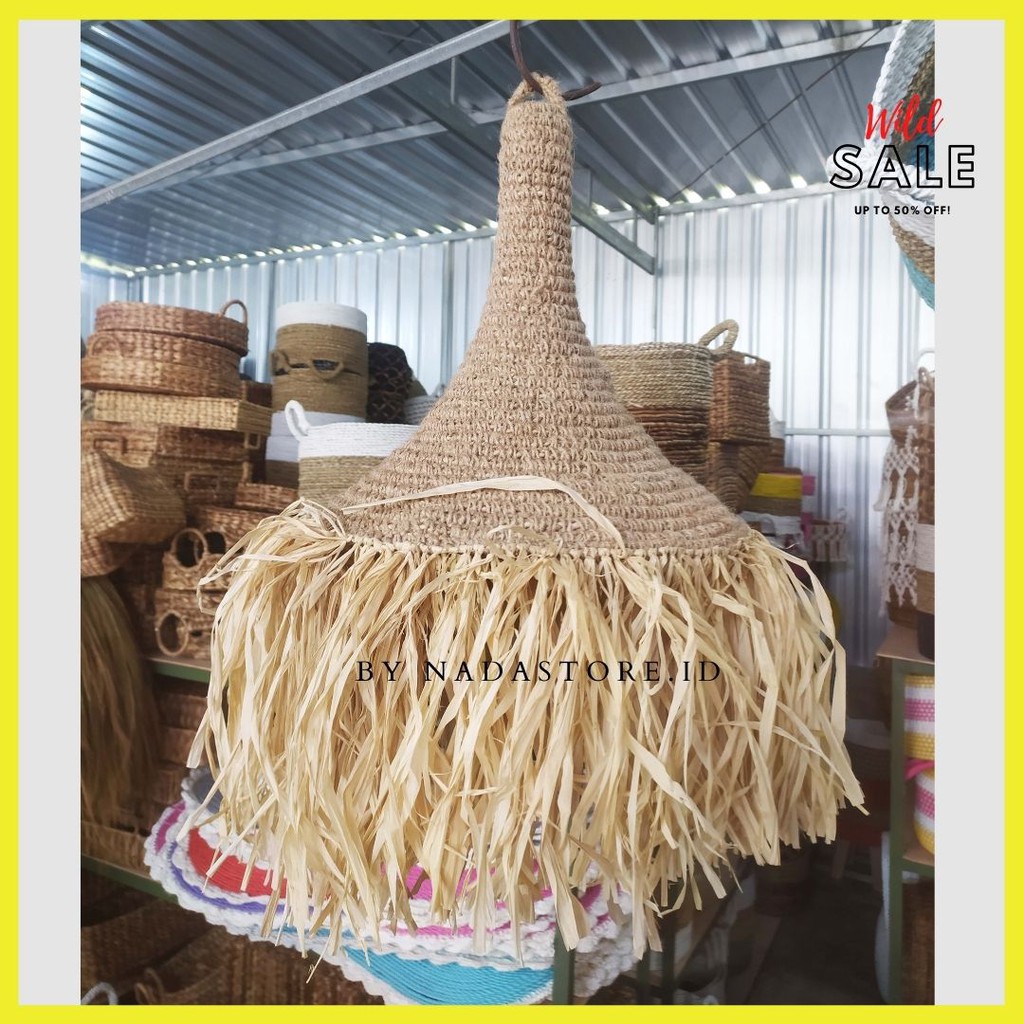 LAMPSIDE / LAMPU GANTUNG HIAS / LAMPION CAP SEAGRASS / CUP LAMPU GANTUNG / KAP LAMPU SHADE ANYAMAN