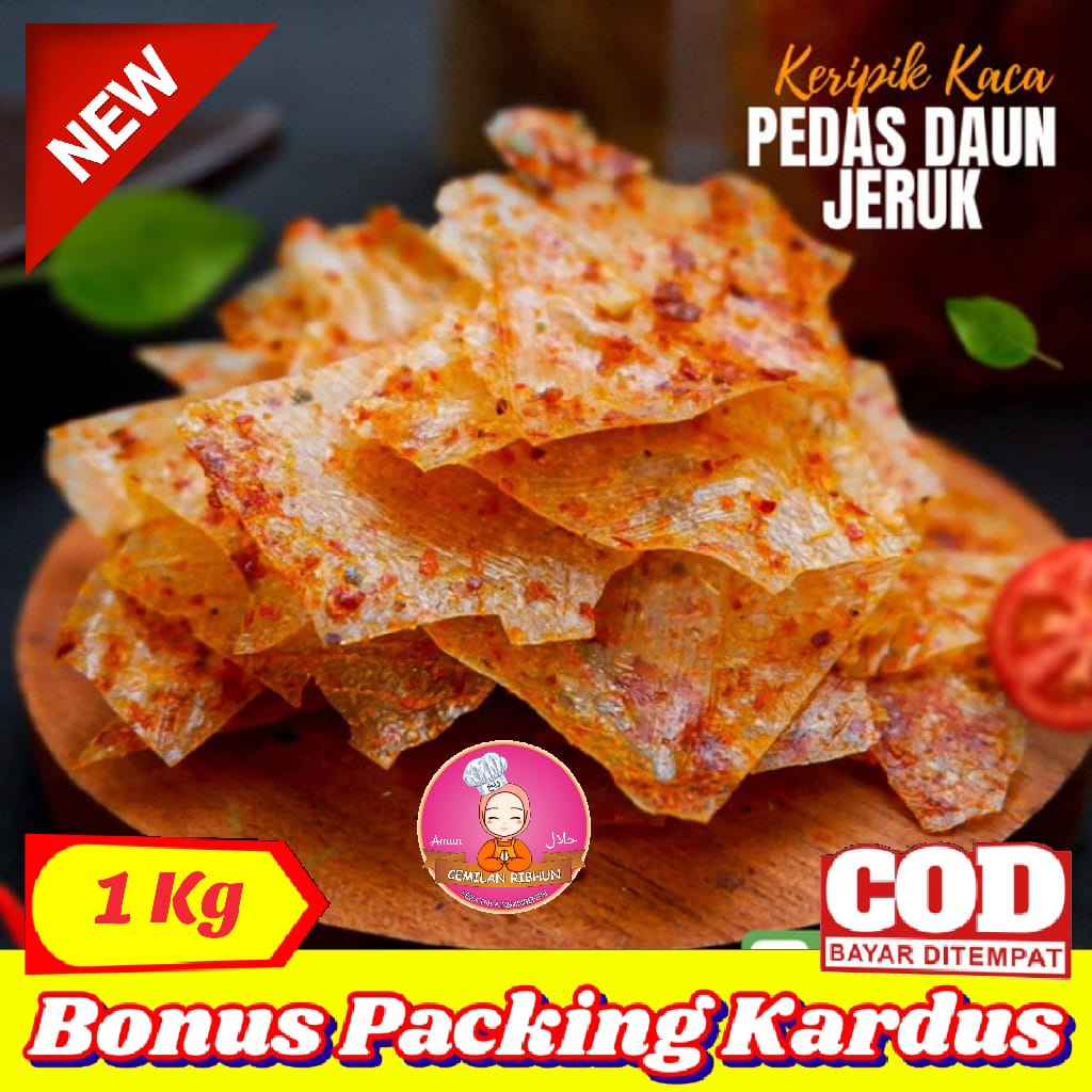 

[1Kg] Keripik Kaca Super Pedas / keripik kaca khas daerah / Kecimpring Cemilan Ribhun makanan ringan