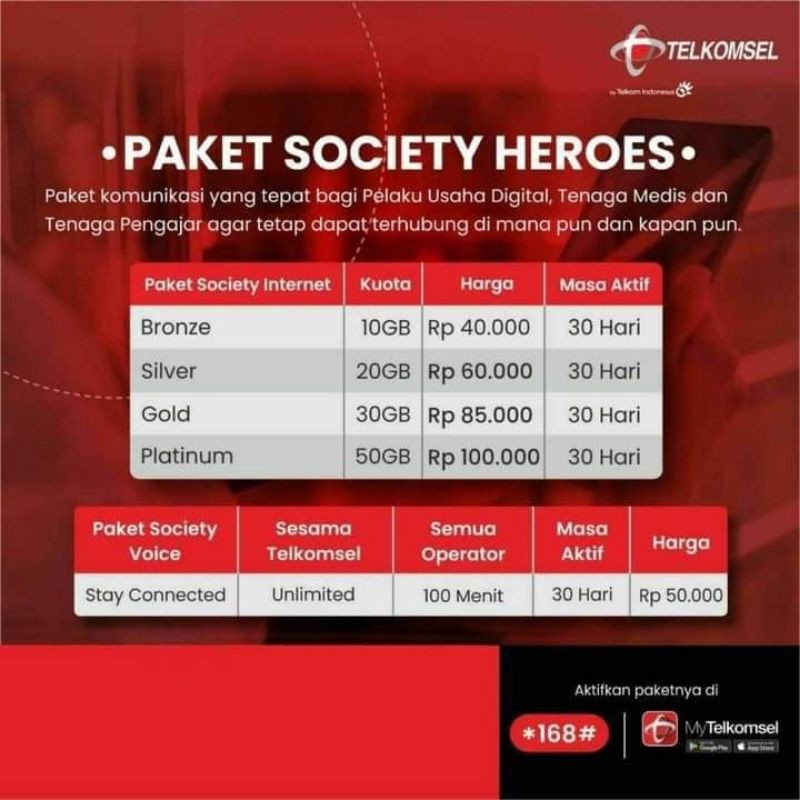 Paket Data Internet Kuota 10gb 20gb 30gb 50gb Telkomsel Society Hero Paket Khusus Corporate Murah