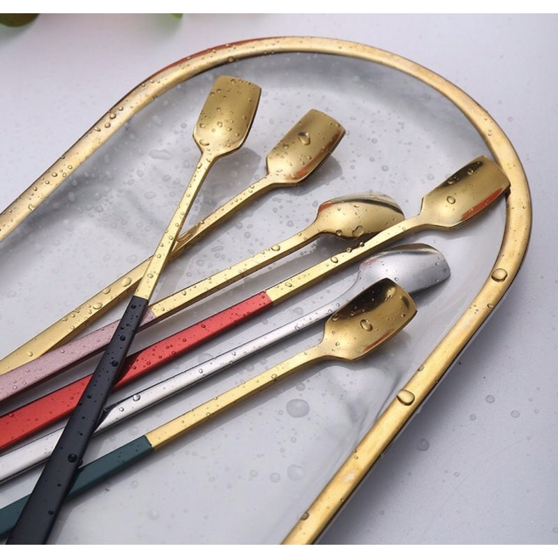 SENDOK TEH TWO TONE / SENDOK TEH PANJANG / SENDOK GOLD MEWAH