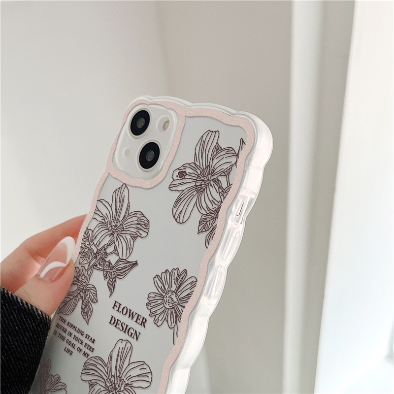 Soft Case Pelindung Lensa Kamera Motif Lukisan Bunga Untuk iPhone 13 Pro Max 11 12 Pro X XS Max 7 8 Plus SE 2020