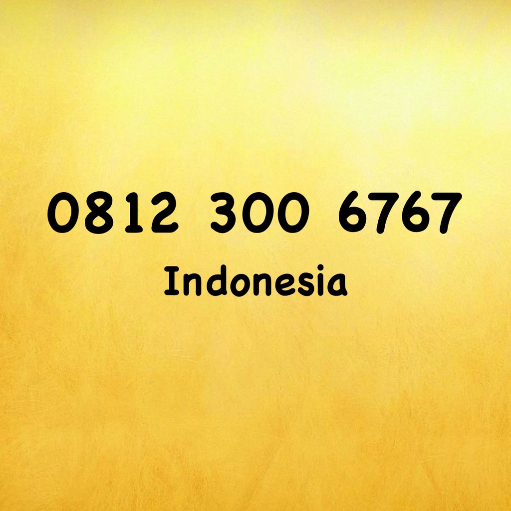 Nomor Cantik Simpati 11 Digit Double AB - 67 - 0812 300 6767