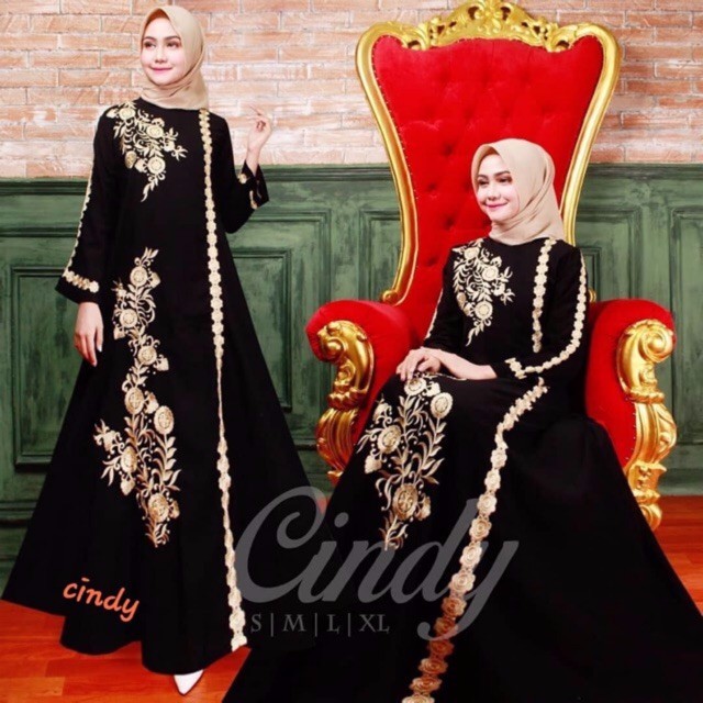 (BEST SELLER) Gamis Abaya Bordir | Shopee Indonesia