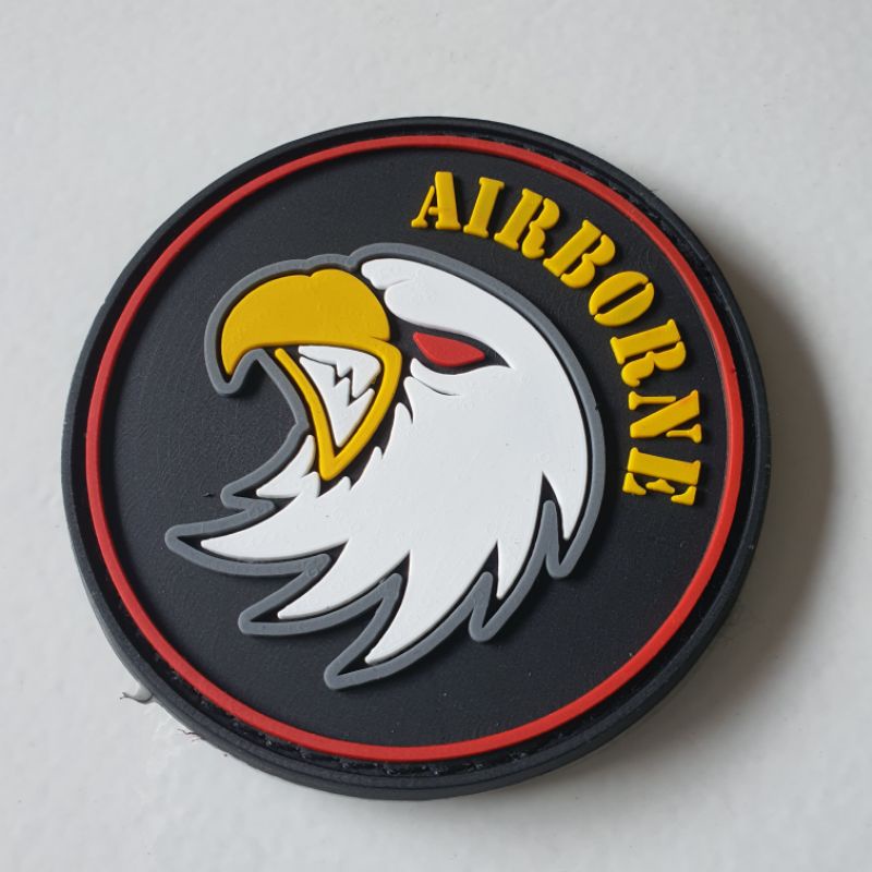 PATCH RUBBER LOGO AIRBONE BULAT/TEMPELAN EMBLEM KARET VELCRO