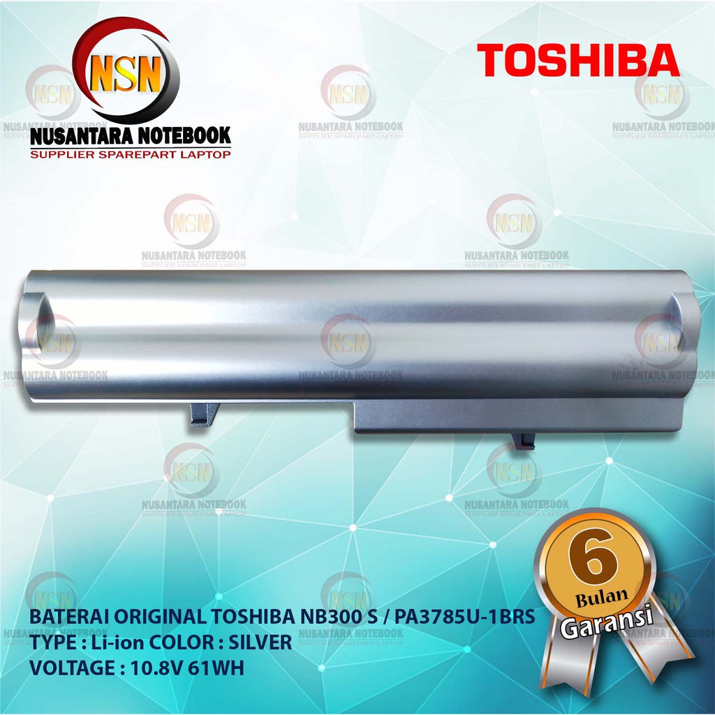 Baterai Original Toshiba NB300 S NB305 / PA3785U-1BRS SILVER 61WH