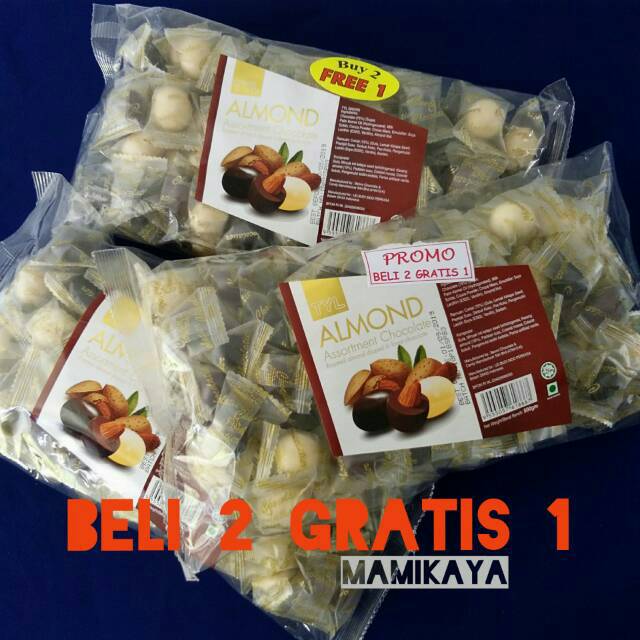 

Beli 2 Gratis 1, TYL Chocolate Almond 500gr/bag, Malaysia-Halal