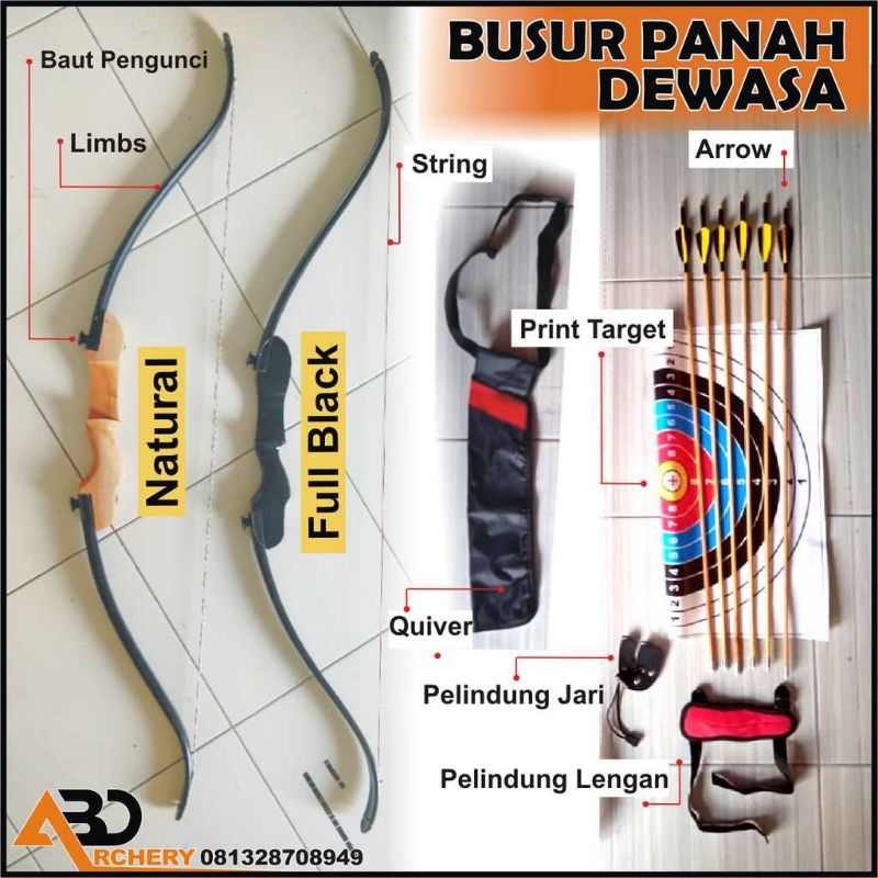 BUSUR PANAH DEWASA PEMULA LENGKAP