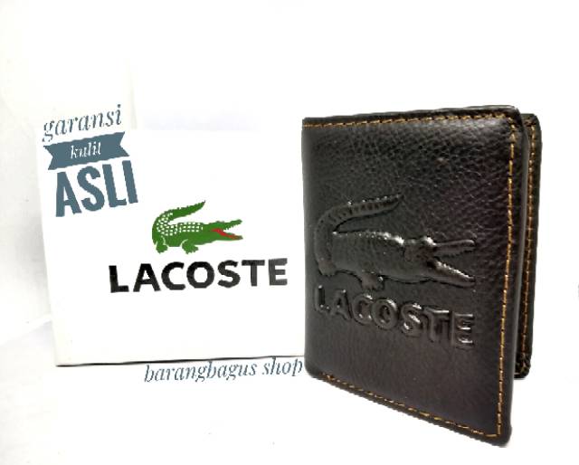 Dompet Import semi panjang kulit asli pria Branded Lacoste